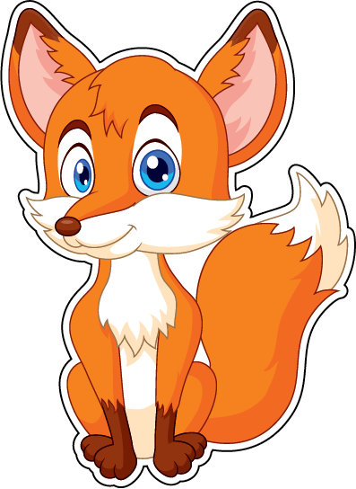 Лиса наклейка