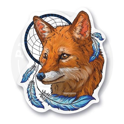 Лиса наклейка