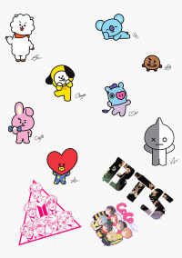 Bt21 наклейки