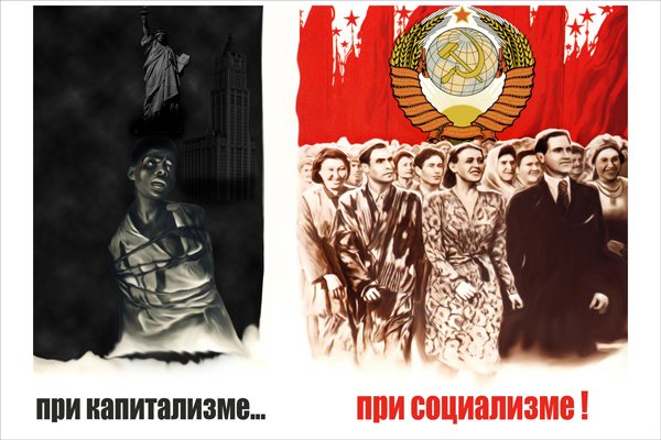 Советские плакаты про капитализм и социализм