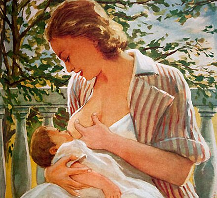 Плакат позаботилась о грудях