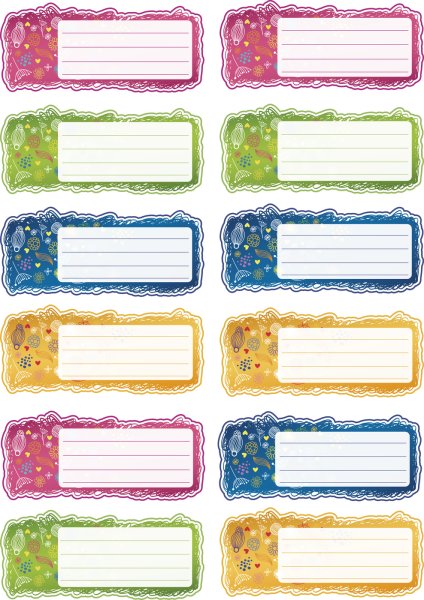 Стикеры для подписывания тетрадей