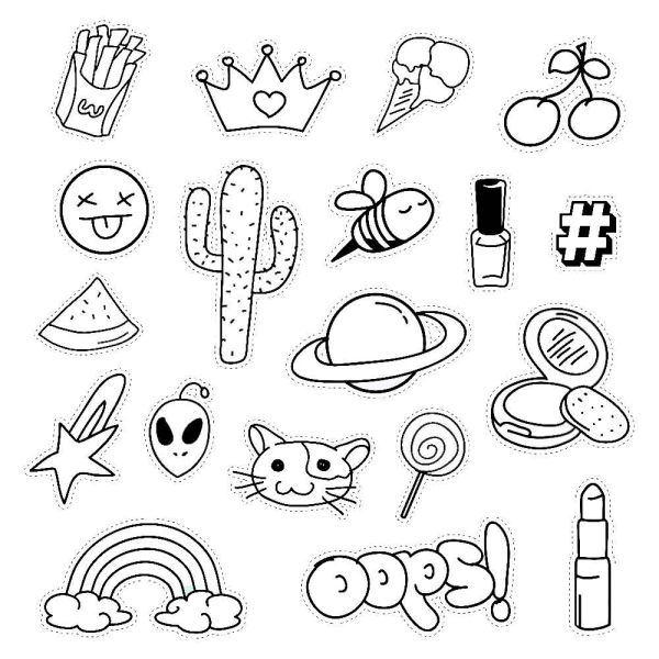 Стикеры черно белые