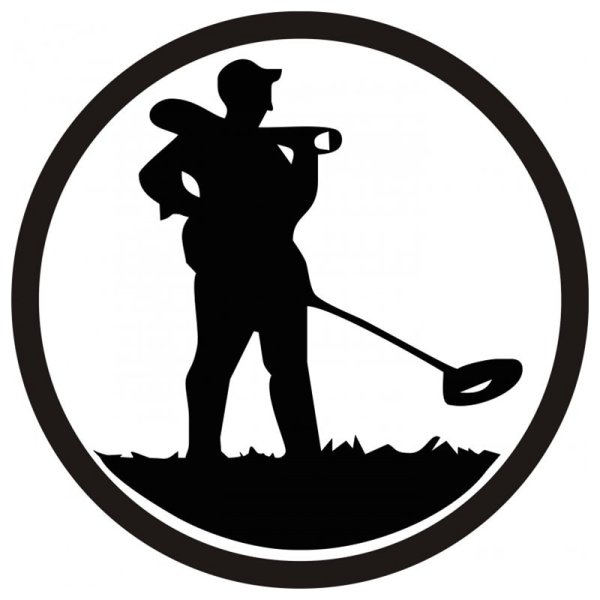 Человек с металлоискателем наклейка