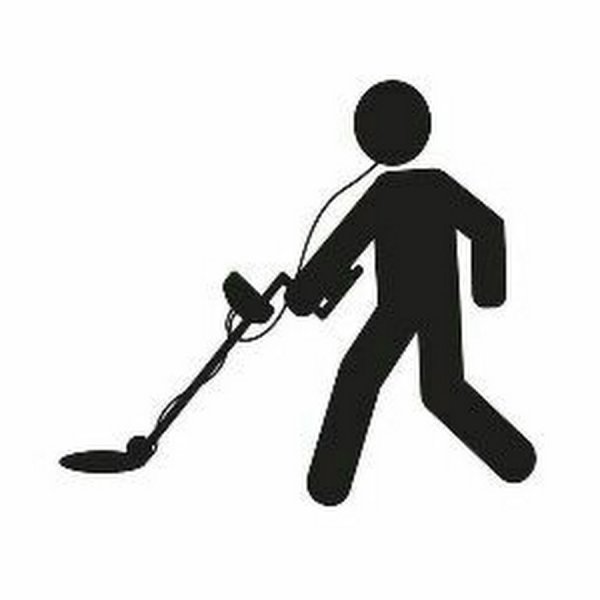 Человек с металлоискателем наклейка