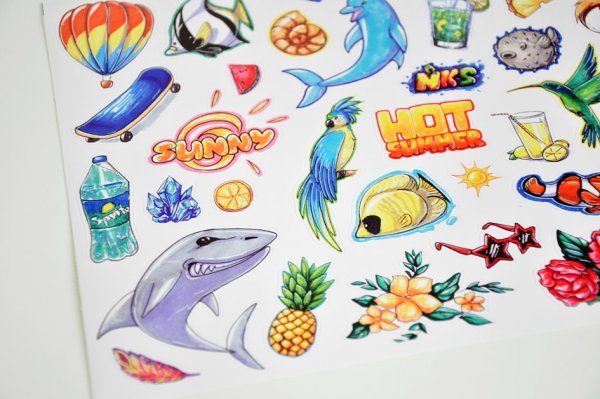 Летние наклейки