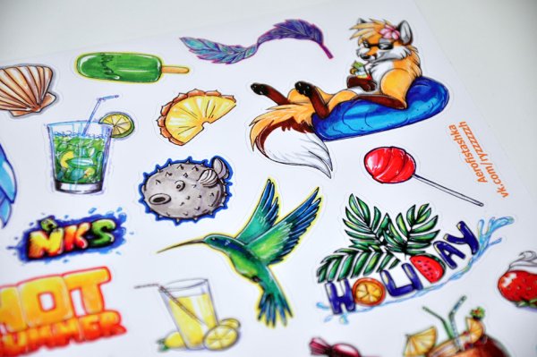 Идеи для наклеек на тему лето