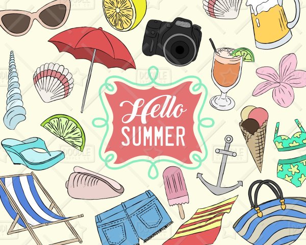 Пляжные летние Стикеры