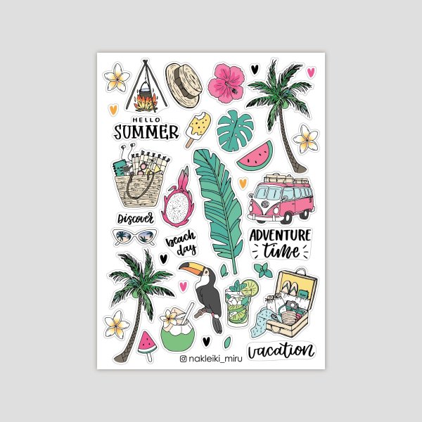 Летние наклейки