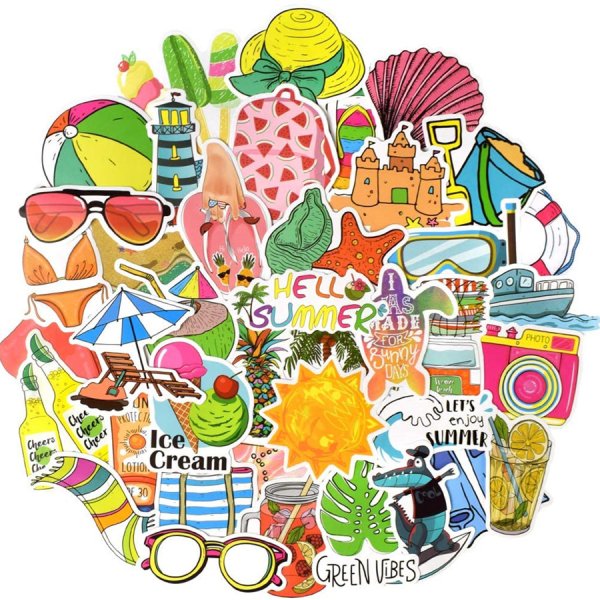 Маленькие летние наклейки