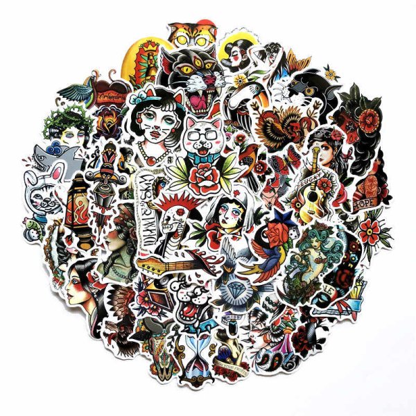 Тату в стиле стикеров