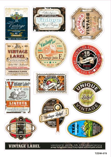 Старинные наклейки на чемоданы