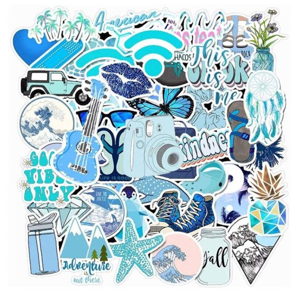 Серо-голубые наклейки