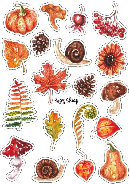 Наклейки для ежедневника осень