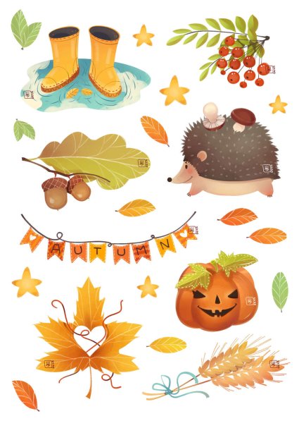 Осенние наклейки