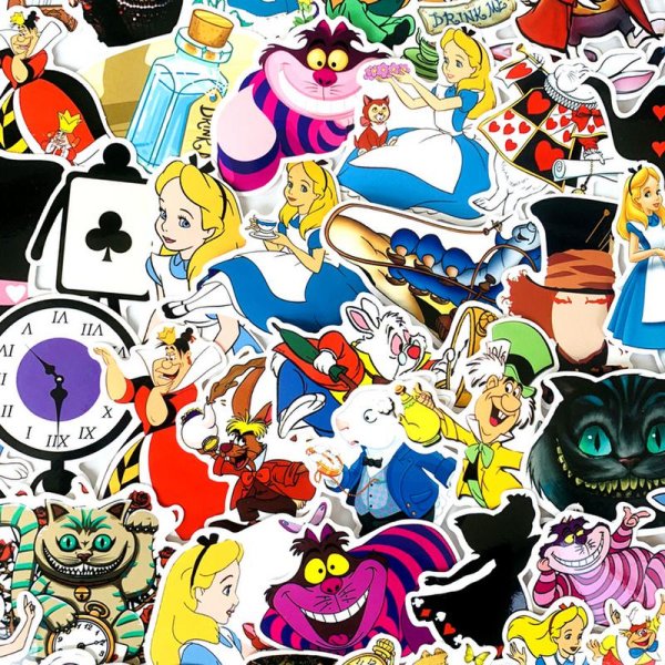 Наклейки Алиса в стране чудес