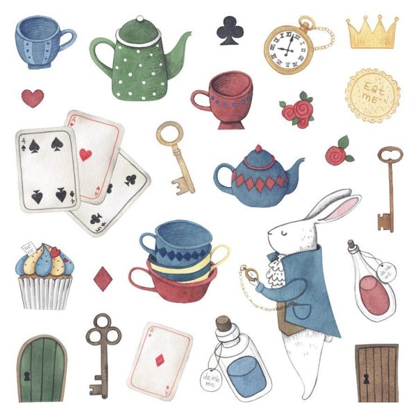 Интерьерные наклейки Алиса в стране чудес