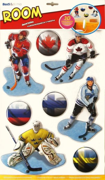 Наклейка хоккеиста на машину