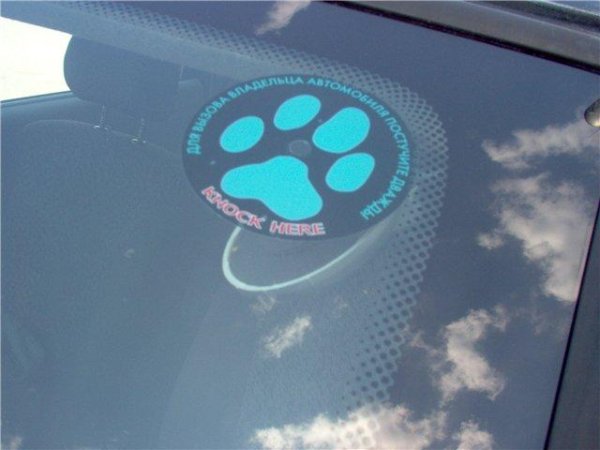 Наклейка для сигнализации на лобовое стекло