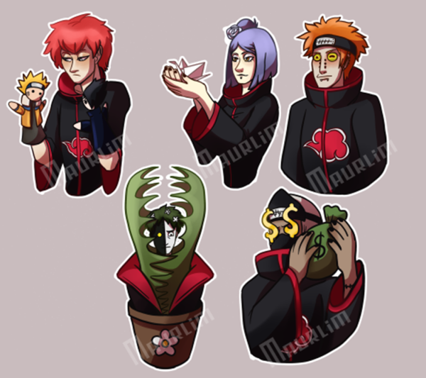 Наклейки Наруто Акацуки из Наруто