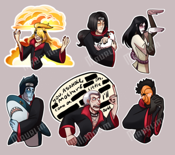 Наклейки Наруто Акацуки