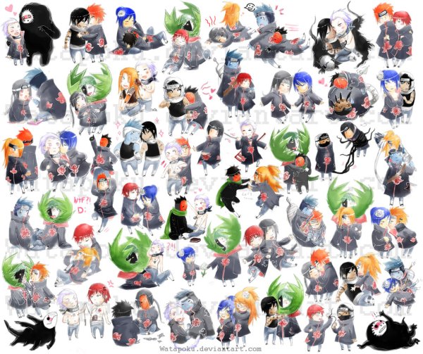 Наклейки Наруто Чиби Акацуки