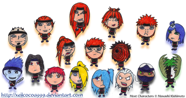 Наклейки Наруто Чиби Акацуки