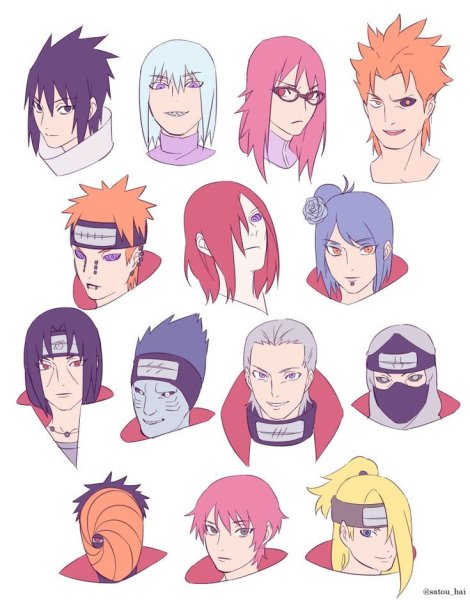 Наклейки Наруто Чиби Акацуки