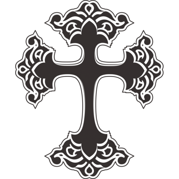 Христианский крест на белом фоне