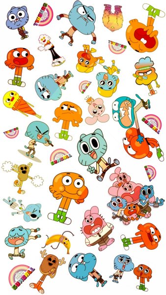 Наклейки Гамбол и Дарвин