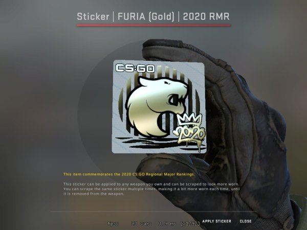 Фурия КС го наклейка