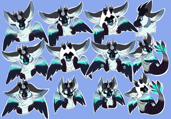 Стикеры драконов фурри