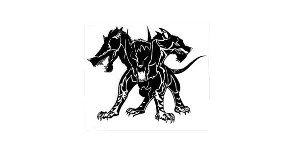 Цербер на белом фоне