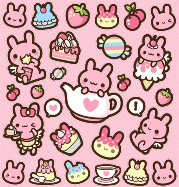 Маленькие кавайные Стикеры
