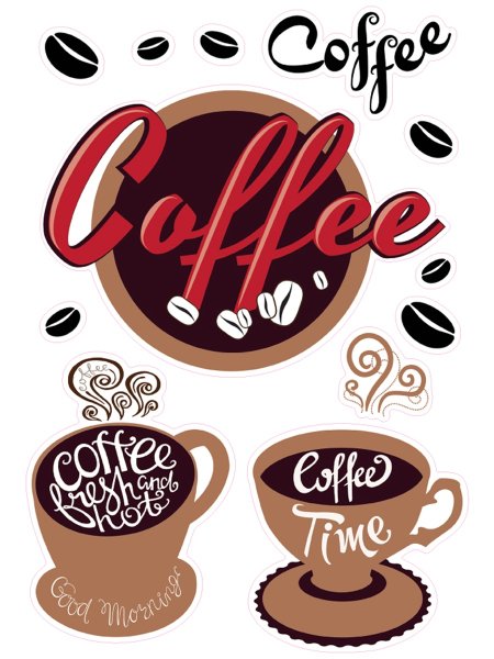 Наклейки кофе