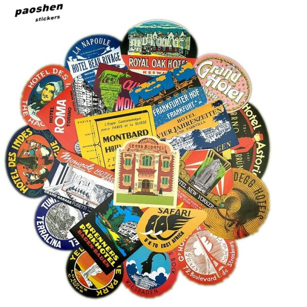 Наклейки на чемодан вектор