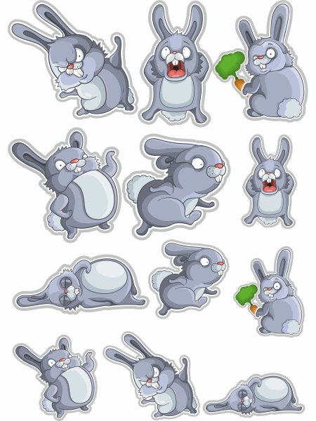 Наклейки зайчики