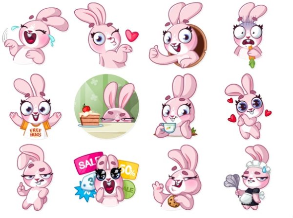 Стикеры зайчиха