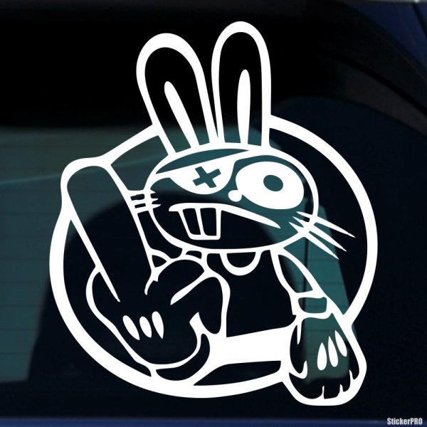 Наклейки на авто заяц