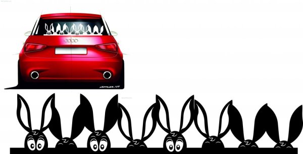 Наклейка на авто Зайка