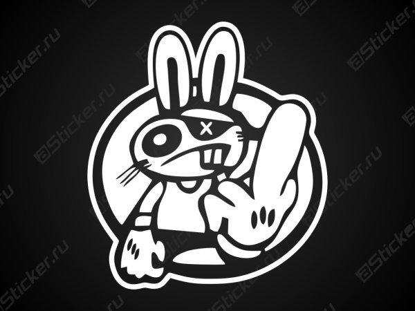 Наклейка заяц на машину