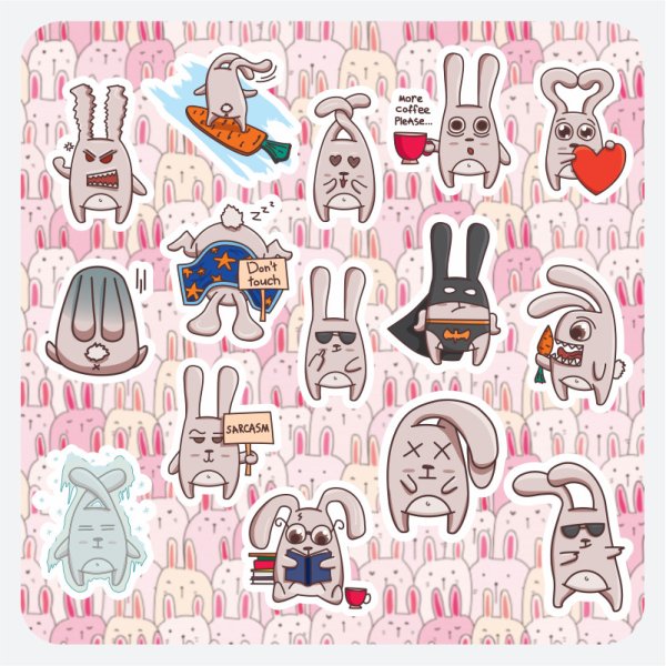 Виниловая наклейка зайцы