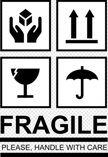 Fragile Sticker черно белый