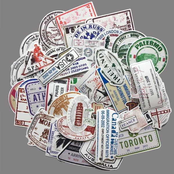 Наклейки в форме марок