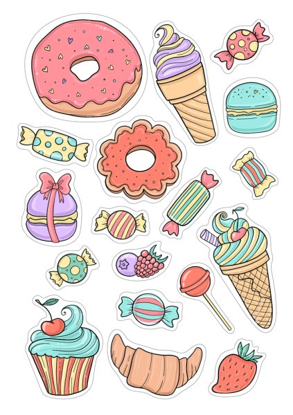 Наклейки "сладости"