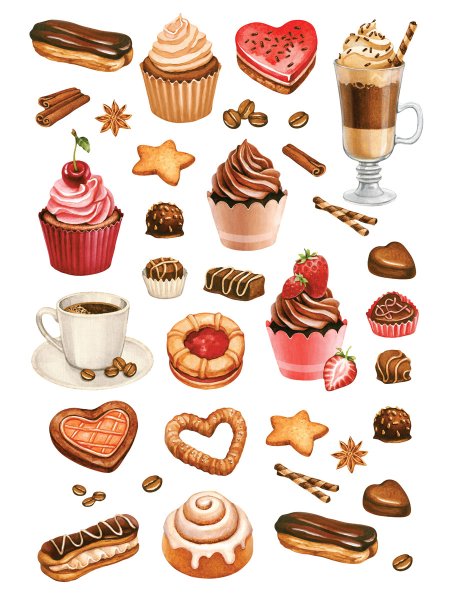 Многоразовые зефирные наклейки