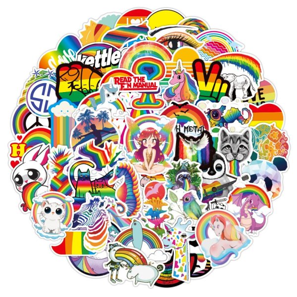 Наклейки радужные Стикеры
