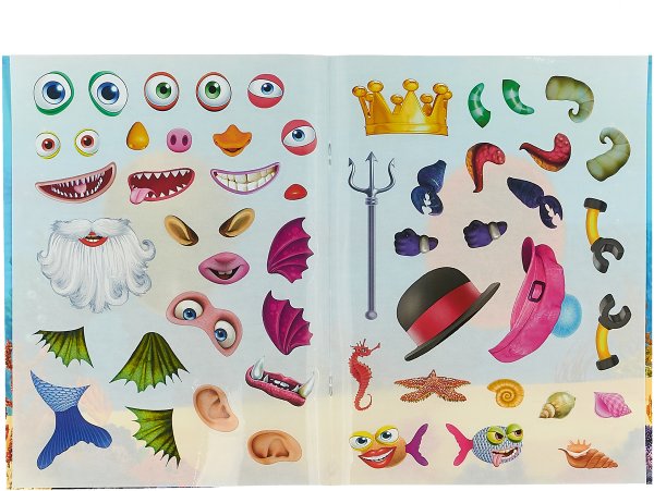 Многоразовые наклейки "чудики" а4