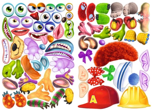 Наклейки Собери чудика