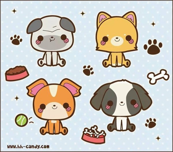 Кавайные наклейки животных